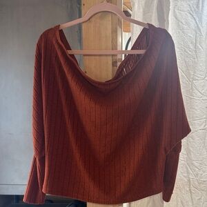 SHEIN Off-the-Shoulder Rust Sweater